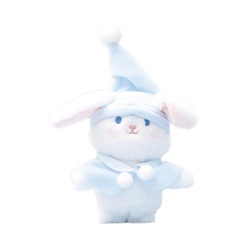 Cute Rabbit Bear Plush Doll With Hat And Cape Design For Bags And Key Holders