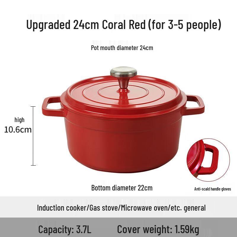 MINGJUE 24CM Enamel Stew Pot