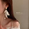 Silver needle super fairy flower petal earrings Korean niche high-end stud earrings ins Mori girl versatile earrings female
