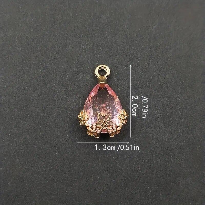 10pcs/bag Water Drop Pendant Crystal Beads Charms Faceted Teardrop Glass Diy Handmade Jewelry Necklace Earrings Accessories