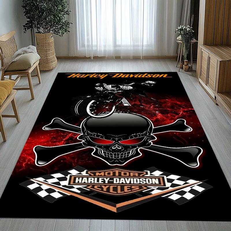 

Retro H-Harleys Racing Moto Living Room Non-Slip Area Rug Soft Carpet for Bedroom Kids Playroom Sofa,Home Decor Doormat Gift 40x60cm