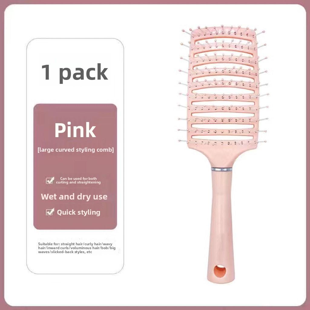 Voluminous High Crown with Large Barrel Curls Massage Comb for Women's Home Use