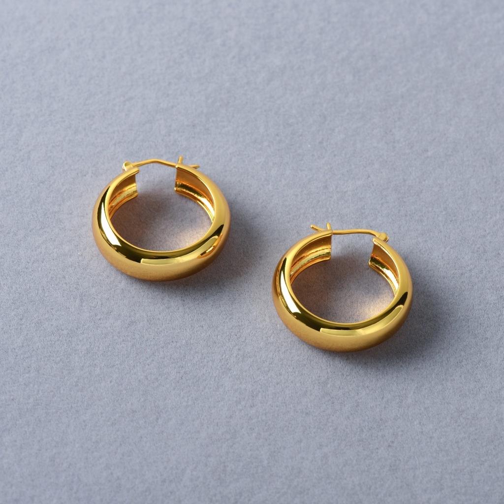 Simple And Fashionable Old Money Style Round Earrings, Ear Buckles, Advanced Metal Versatile Earrings, Niche Trendy Temperament Versatile Earrings