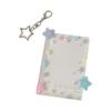 Star Print Photo Card Case with Keychain Clip 3Inch Photo Protectors Waterproof Acrylic Card Covers for Badges Photos