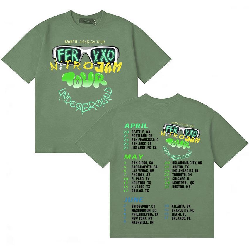 Feid Aesthetic Tour List Graphic Tshrit Pop Music High Quality Y2k Clothing Casual Short Sleeve Cotton Oversized Tops Fans Gift