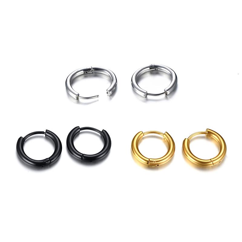Vnox Simple Classic Hoop Earrings for Women Men Glossy Stainless Steel Small Huggie Earrings Unisex Casual Jewelry