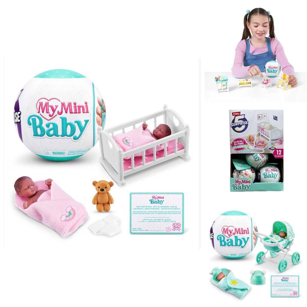Plastic Baby Ball Surprise Toy With Doll Carriage And Furniture For Kids Playroom