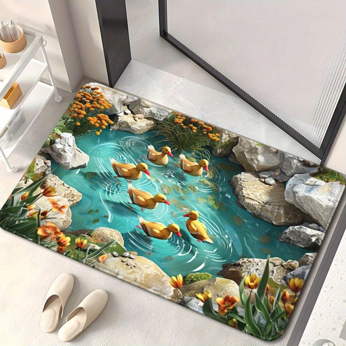 

Американський 3D візуальний зносостійкий килимок для передпокою, для домашньої ванної кімнати, протиковзкий та вологопоглинаючий, легкий у догляді килимок для підлоги 0.4M-0.6M жовтий