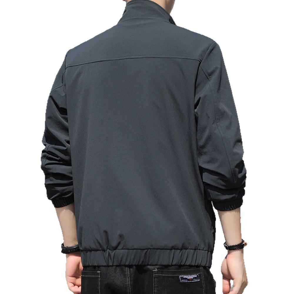 Men's Plus Size Stand-Up Collar Casual Jacket - Spring/Autumn Trend