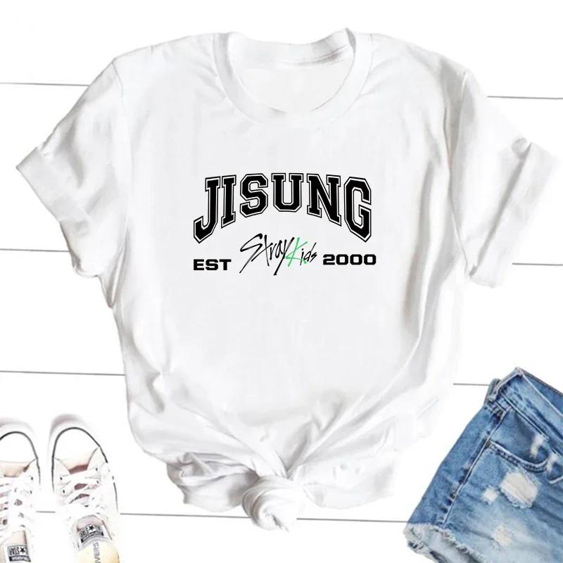 ZX TEE Camisetas de Membros Stray Kids Camiseta Streetwear Coreana Camiseta Gráfica de Concerto Kpop SKZ Bang Chan Changbin Lee Know Grupo Camiseta de Música