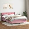 Pink Box Spring Bed with Mattress 140 x 220 cm Velvet