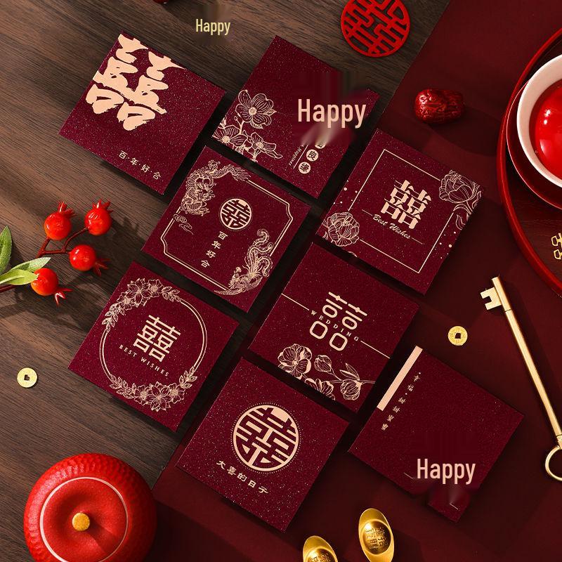 Mini Red Lai See Door Stopper with Double Happiness Design for Weddings