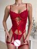 Fancy Lace Sexy Lingerie Set Women's Sexy Underwear g-String Garter  Skirt Ensemble Outfits Erotic Bra Set Erotic Underwear