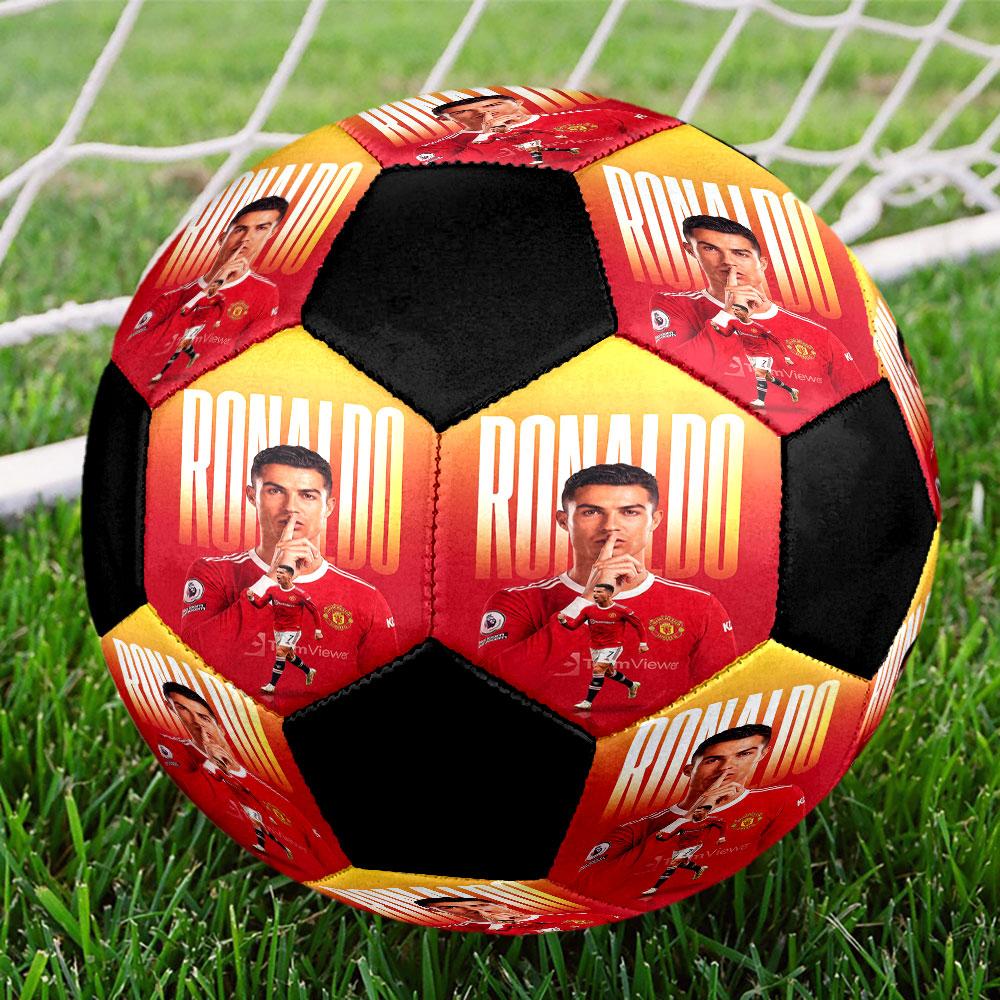 1 pz Pallone da Calcio Cristiano Ronaldo Taglia 5 Pallone da Calcetto Indoor alla Moda Colorato Gioco in Giardino - Ottimo Regalo per gli Appassionati di Sport HE46