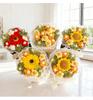 Sunflower Yarn Valentine's Day Soap Flower Bouquet - Graduation & Teacher's Day Gift, French Style Handheld Bouquet