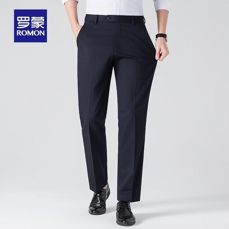 ROMON Men's Straight-Leg Business Dress Pants