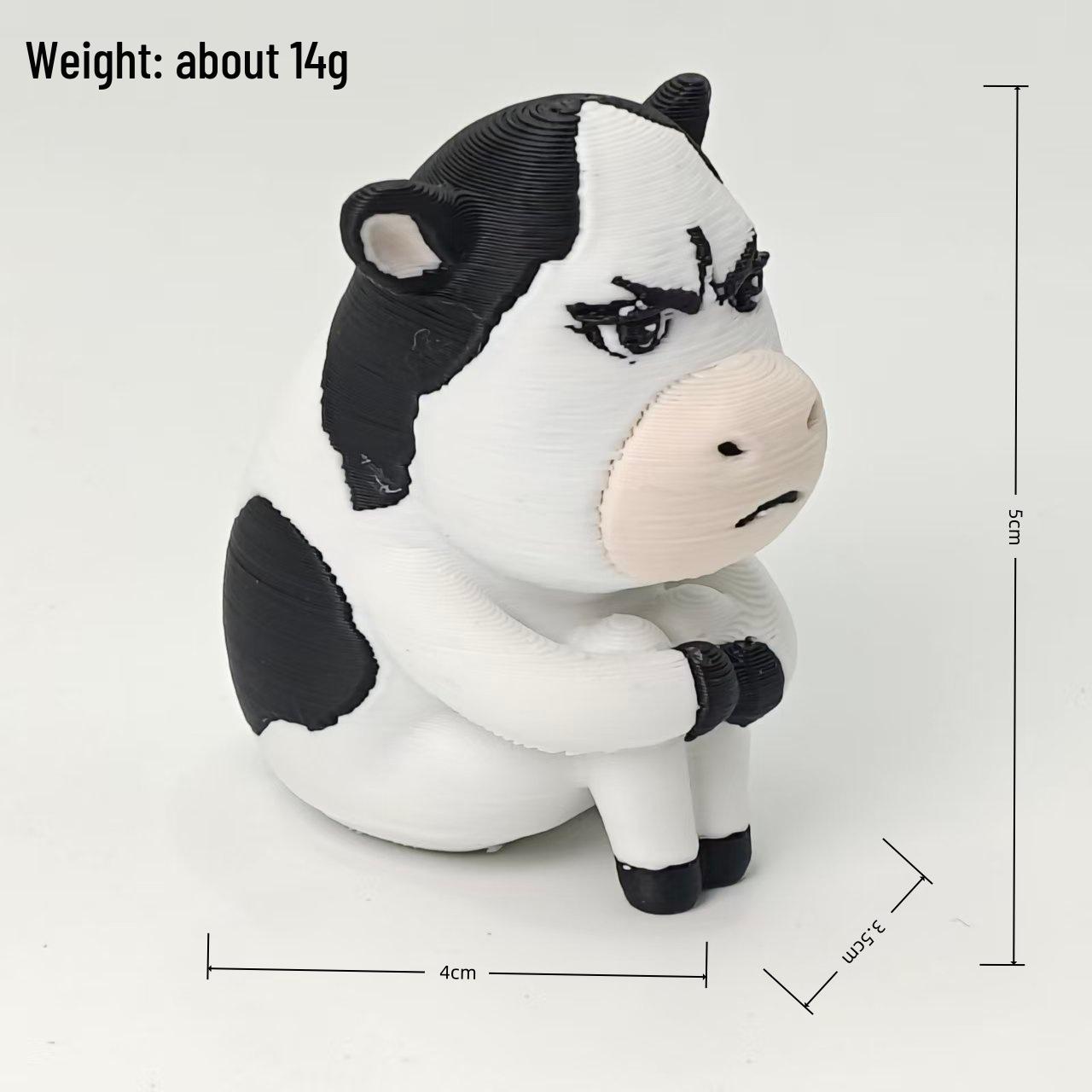 3D-печатная корова-эмодзи Креативная игрушка для детей - Настольное украшение
