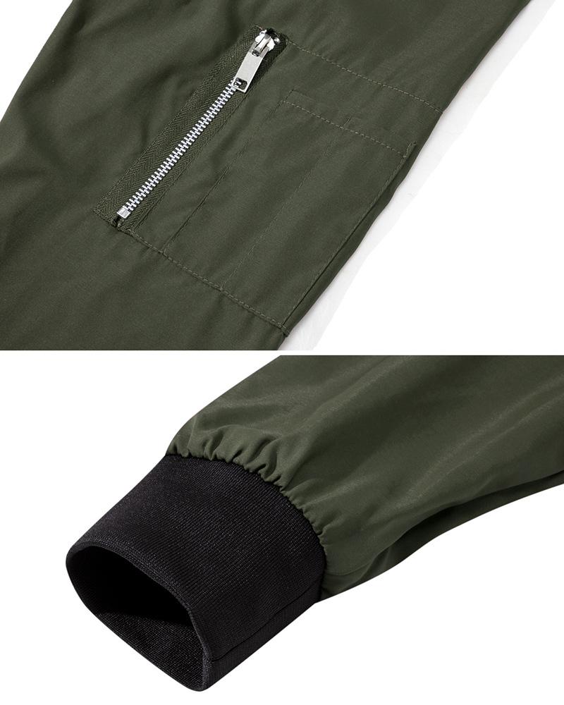 Herrenjacke Frühling und Herbst Lässig Locker Herbst Reißverschluss Verschleißfest Winddicht Leichter Mantel