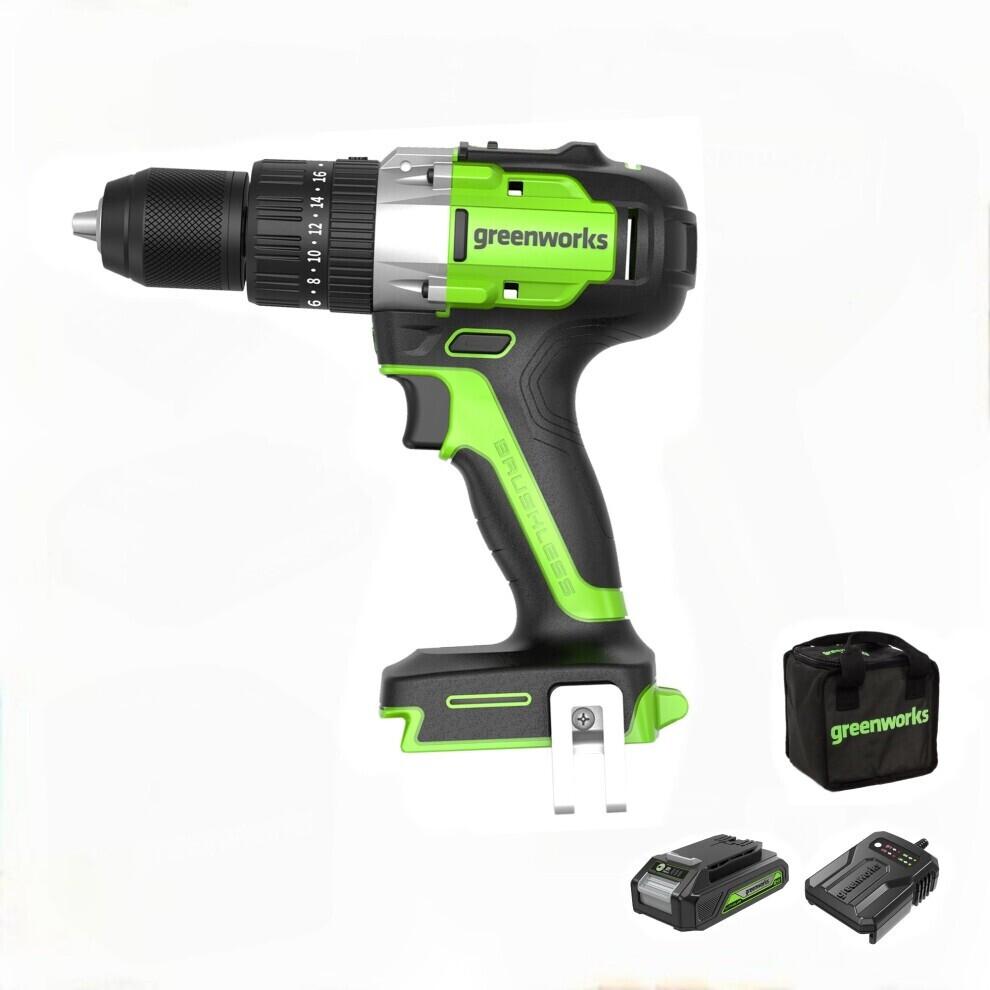 Дрель-шуруповёрт Greenworks GD24DD60K2