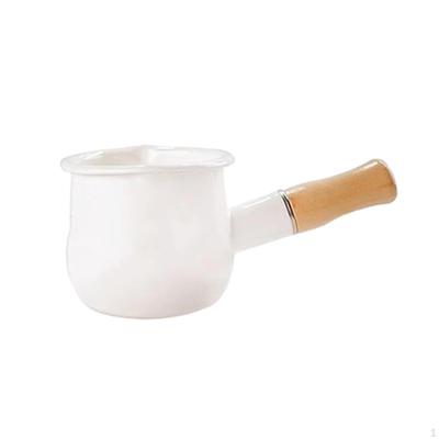 Deluxe Enamel Milk Pot and Butter Warmer Combo for Kitchen Camping