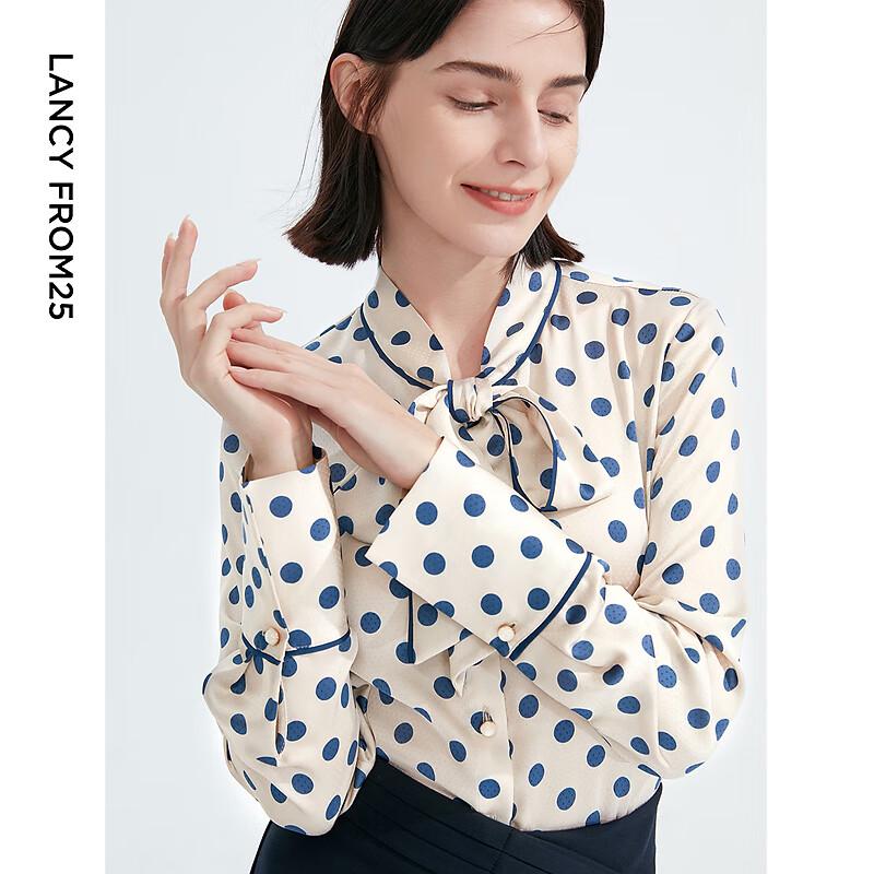 Langzi Retro Polka Dot Commuter Blouse