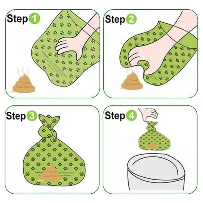 Zufällige Farbe Cartoon Pfote Grafik Hundekotbeutel Haustierkotbeutel Auslaufsichere Hundekotbeutel Für Haustierbedarf