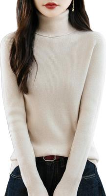 Turtleneck Highly Soft To the Slimming Ribbed Solid Adult XL [JINJUDUO] Women's Sweater, Autumn/Winter, Stretchable, Touch, Effect, Knit, Simple,