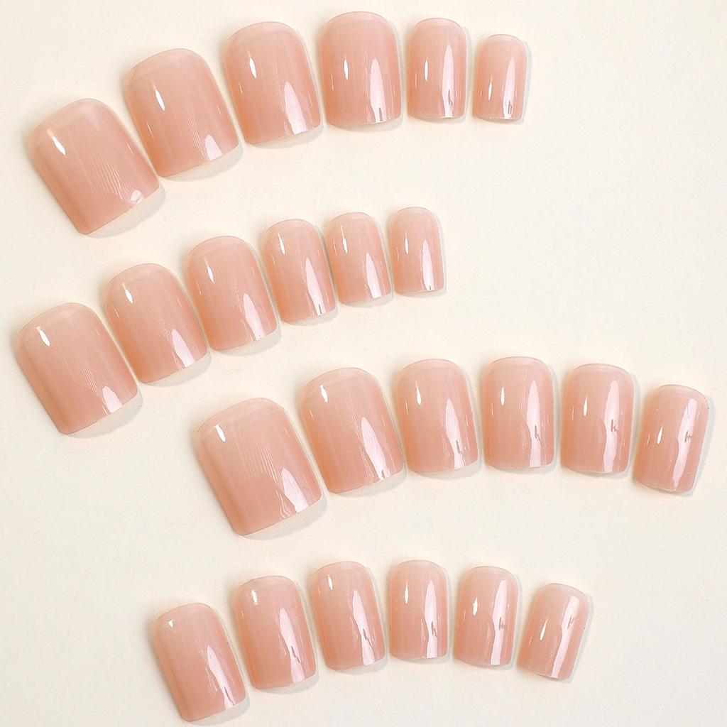 Solid Nude Color False Nail for Girls Durable Full Cover Fake Strong Adhesive for Hot Girl Dress Matching