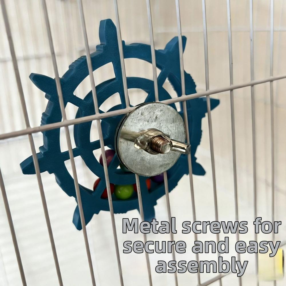 Bite Resistant Parrot Spinner Rattle Toy Colorful Beads Bird Cage Toy  Entertainment