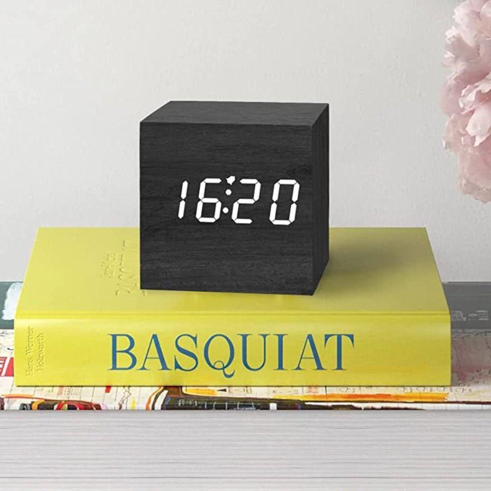 Wood Glow Clock Retro Desk Clock Art Ornaments Digital LED Alarm Clock Children Students