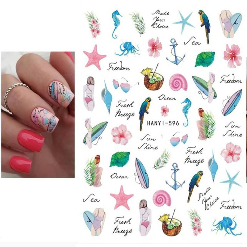 Zurück Kleber Aufkleber 3D Nagel Aufkleber Schwarz Weiß Geometrische Zeichnungen Designs Nagel Aufkleber Dekoration Für Nail Art Schönheit