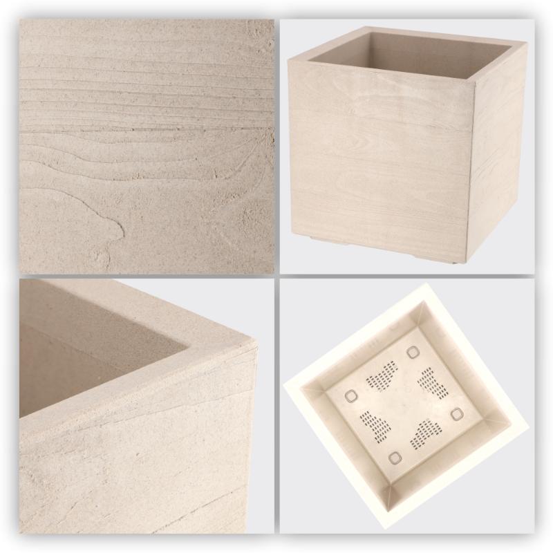 KADAX Flowerpot Flowerpot On Wheels Eco 40x40cm Light Brown