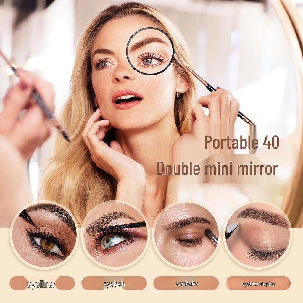 Portable HD Travel Mirror with 10X30X40 Magnification & Suction Cup - Handheld Makeup & Blackhead Remover