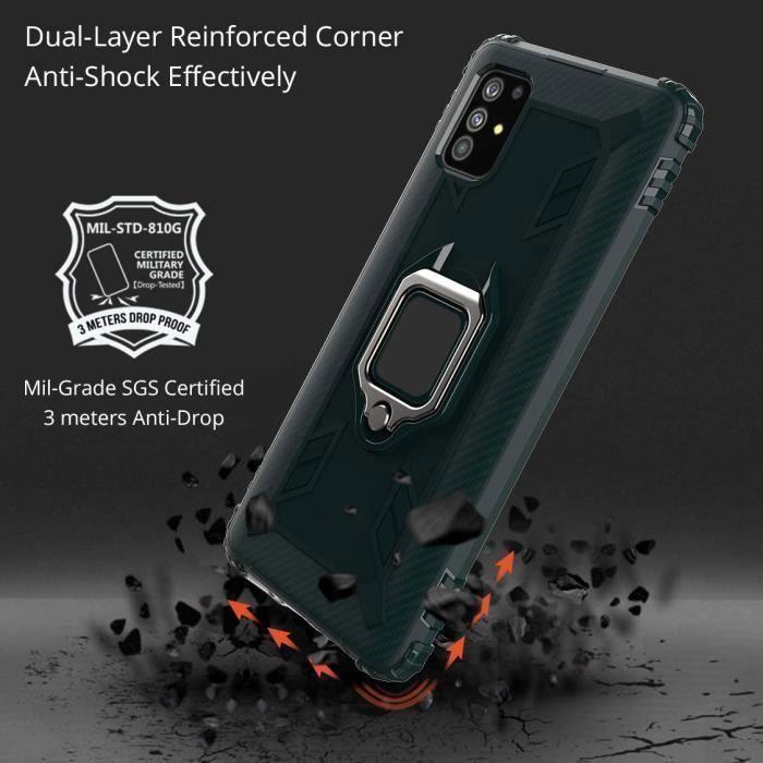Case for Samsung Galaxy A51 - LuffyShop - Rugged - Ring Stand - TPU - Compatible Magnetic Car Mount