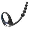 10-Speed Vibrating Wireless Remote Control Anal Beads Prostate Massager with Cock Ring, Silicone Male Adult Sex Toy, USB Magnetic Charging, Black