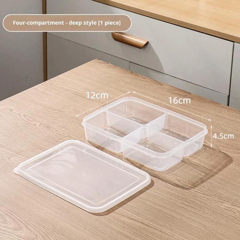 Refrigerator Storage Box Packed Meal Crisper Food Grade Sealed Food Frozen Meat 2/4/6 Compartment Refrigerated Storage Box