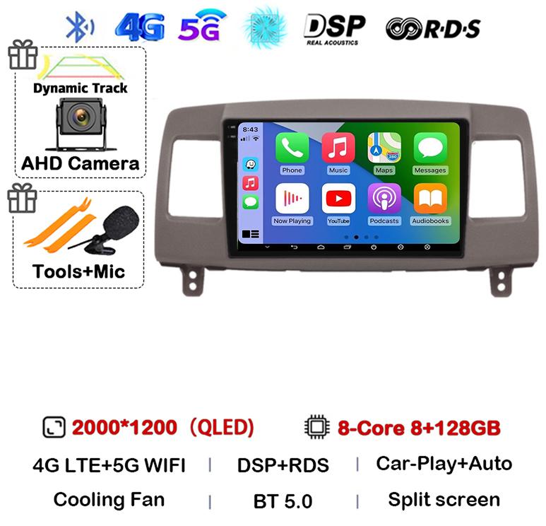 Android 14 Carplay Auto Car Radio For Toyota Mark II 9 X110 2000-2007 Multimedia GPS Navigation Video Player Stereo 2din 2 DIN