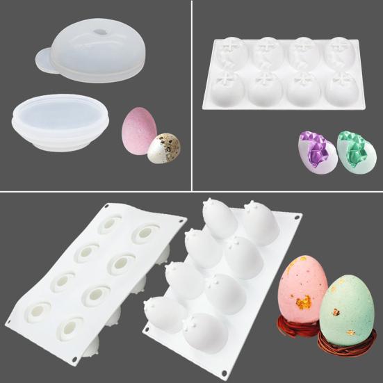 Easter Egg Silicone Mold for Mousse Cake 3D Baking Mold for Chocolate Pudding Jelly Non-Stick Oven Freeze Pan for Dessert