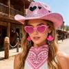 Festival Cowboyhut Set mit Herzbesatz für Geburtstagsfeier Feiertagspartys und Themenveranstaltung Polyester Kunststoff