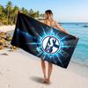 Schalke 04 FC Benutzerdefiniertes Strandtuch, Personalisierter Name Textdruck, Fußballlogo Weiches Schnelltrocknendes Handtuch Urlaubsgeschenk