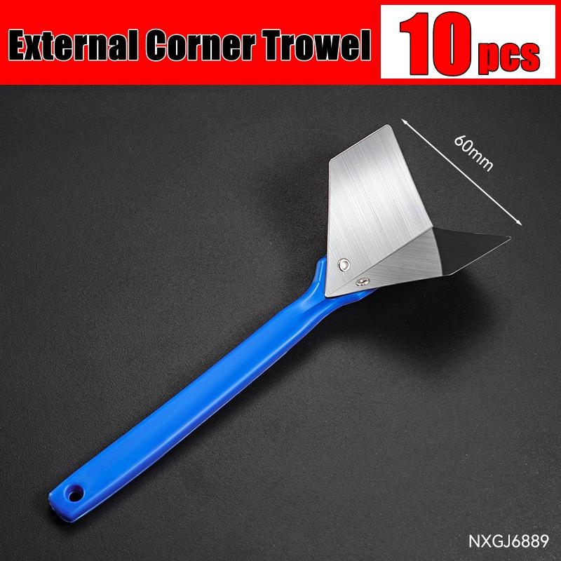 Stainless Steel Spatula Sealing Tools Corner Trowel Plastic Handle Trowel Painting Putty Internal External Corner Putty Scraper