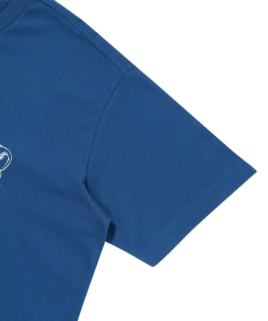 Syupeodeulai Overlap Graphic T-Shirt Dark Blue