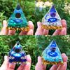 Orgonite Chakra Energy Pyramid Amethyst Crystal Home Decor Meditation Ornament Craft Gift