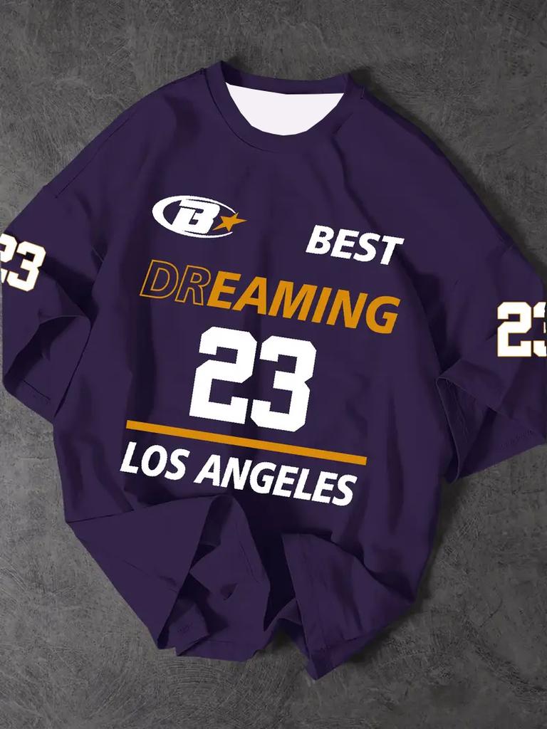 Men's Sports Jersey Los Angeles 23 Print Short Sleeve T-Shirt Summer Graphic Baseball Jerseys Plus Size Women's Sport T-Shirt