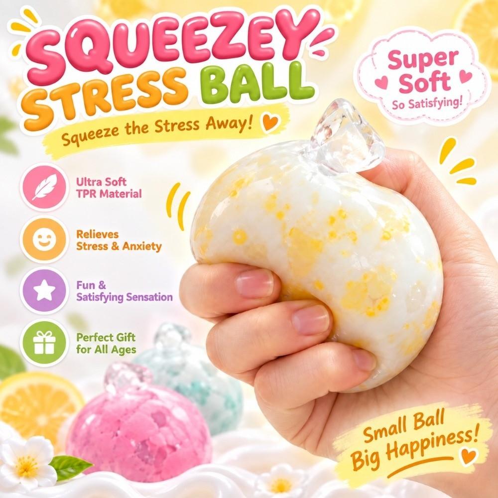 Soft Texture Stress Ball Squeezable Stress Relief Fidget Squeeze Toy  Sensory Play