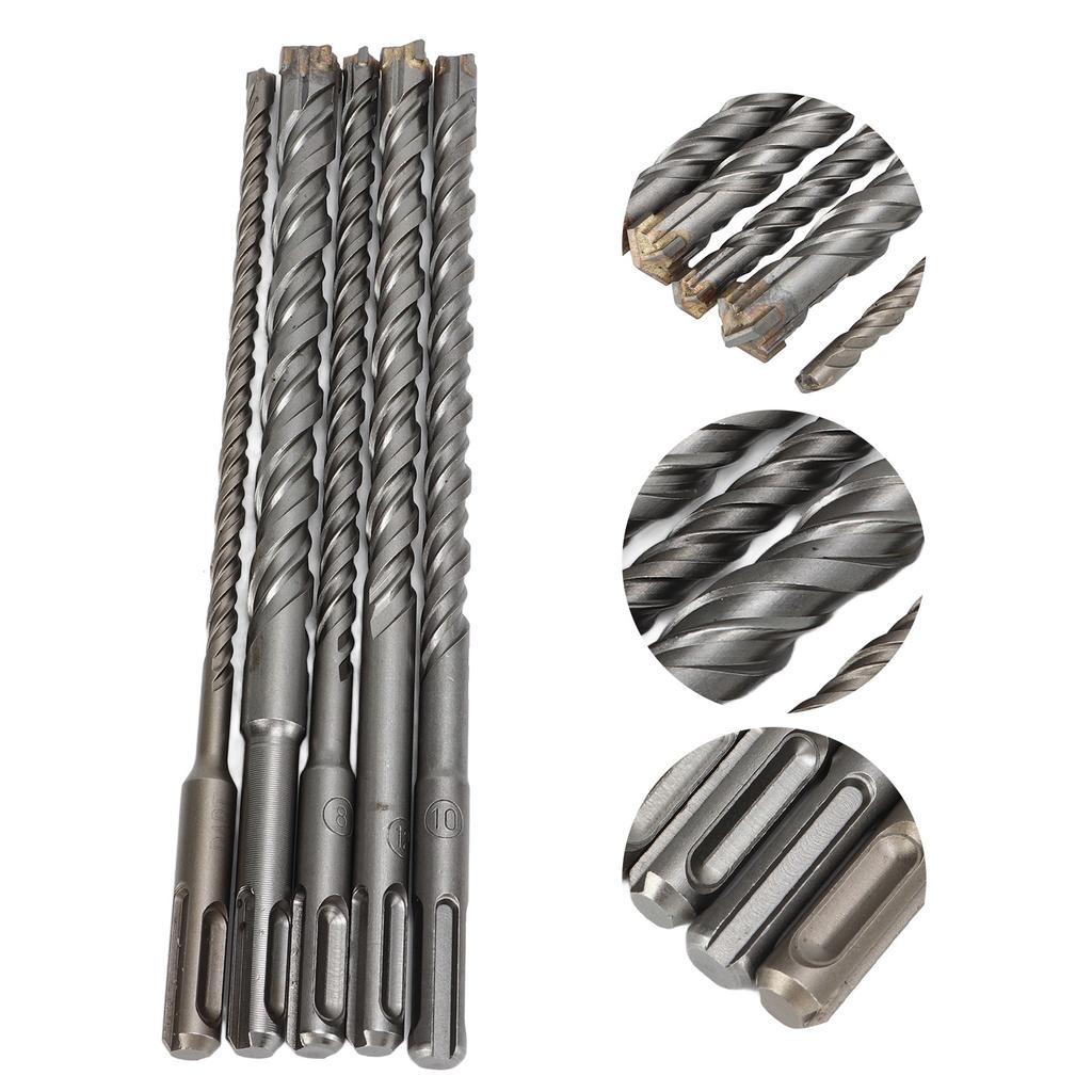Masonry Drill Bits Carbide Good Strength  210mm Length Spiral 4 Slot High Hardness Rotary Hammer Drill Bit for Concrete