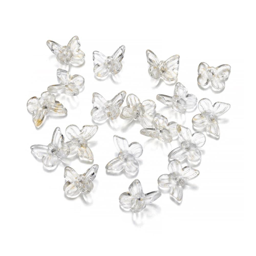 50pcs/bag Mixcolour  Butterfly Shape Glass Bead Seed Beads Loose Beads Bracelet For DIY Jewelry Making Finding Accessories