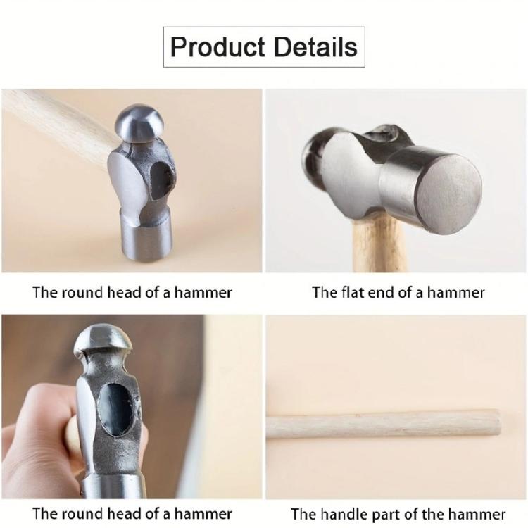 Practical Jewelry Making Hammer Iron Head Hammer with Wood Handle for Crafting Metalworking Supply Jewelry Repair Tool