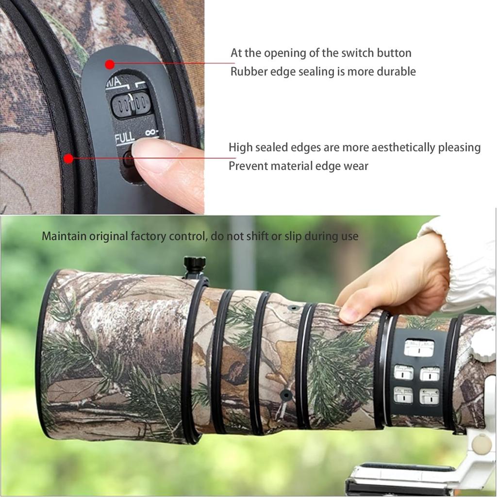 COMEOXO Sigma Lens Cover Waterproof Material Lens Protective Cover Telephoto Lens Coat for CANON RF L IS USM Sigma Lens Camouflage Protective Cover