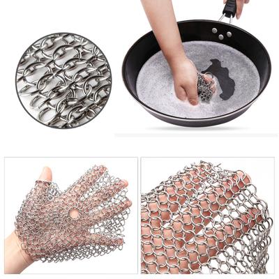 Runde/Quadratische Form Topfreiniger Netz Edelstahl Pfannen Scheuerschwamm Nützlicher Rostentferner Schaberbürste Küchenutensilien